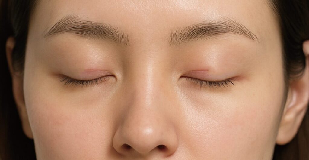 部分切開法による二重整形の術式イメージ|数ミリの切開で自然な仕上がりと持続性を両立する中間型二重術